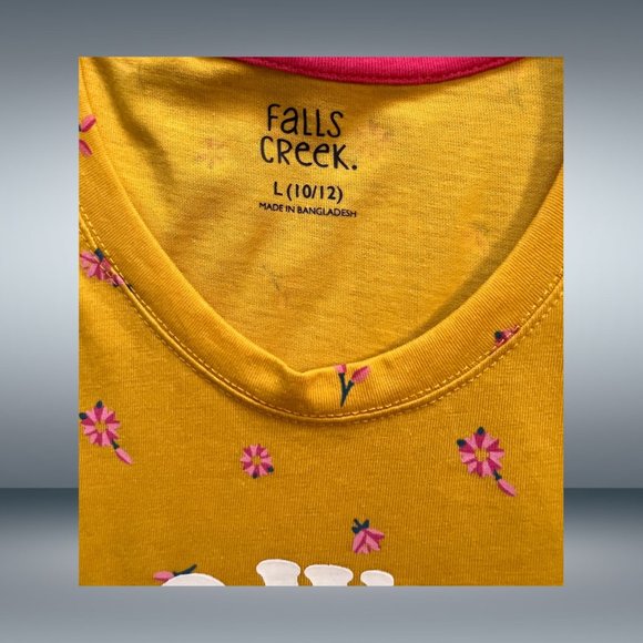 Falls Creek Mustard Yellow Floral Empowered Shirt Sleeved T-Shirt - Tee - Picture 3 of 3